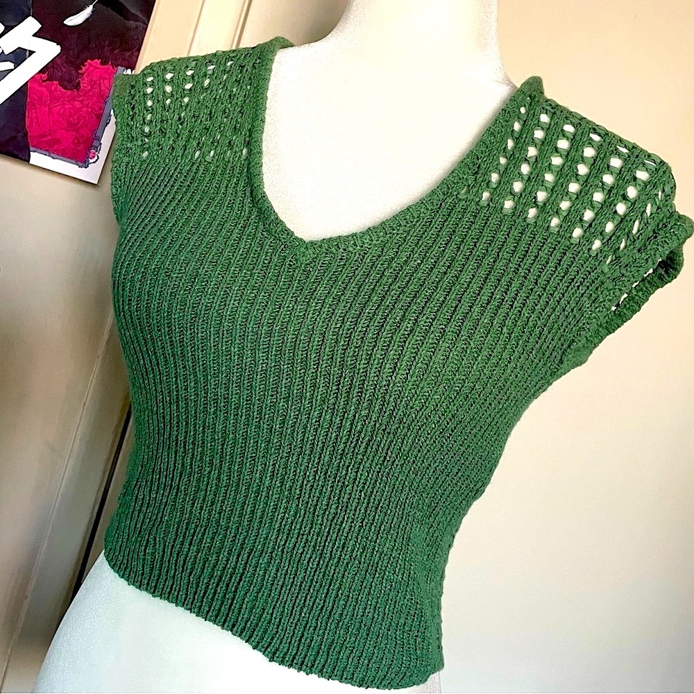 Zara Green Crochet Top